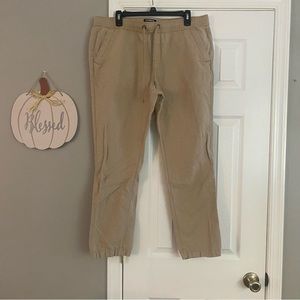 Express Men’s Linen Blend Pants Khaki Size 34 Casual Neutral